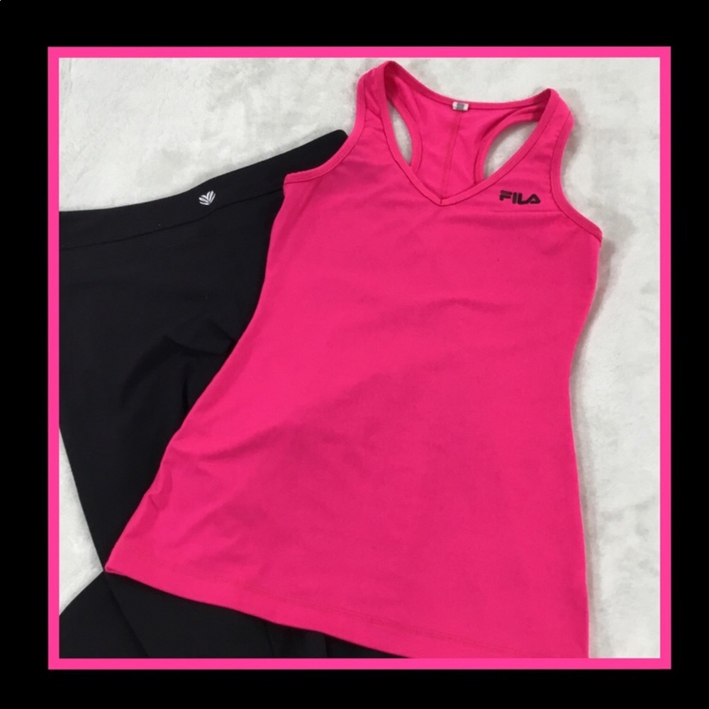 FILA WOMENS HOT PINK RACERBACK ATHLETIC TOP